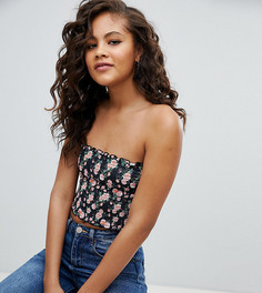Укороченный топ-бандо с цветочным принтом и сборками ASOS DESIGN Tall - Мульти