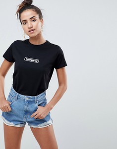 Футболка с надписью Trouble ASOS DESIGN - Черный