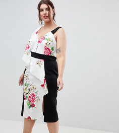 Облегающее платье с цветочным принтом ASOS DESIGN Curve - Мульти