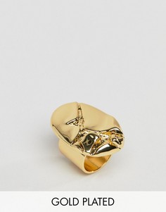 Позолоченное кольцо ASOS DESIGN - Золотой