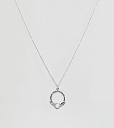 Серебряное ожерелье с подвеской-кольцом и искусственным лунным камнем ASOS DESIGN - Серебряный