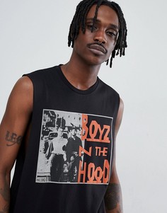 Футболка без рукавов с заниженной проймой ASOS DESIGN Boys N The Hood - Черный
