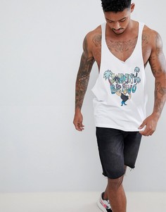 Майка-борцовка с необработанными краями ASOS DESIGN Johnny Bravo - Белый