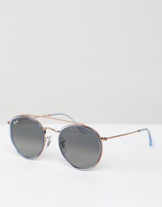 Круглые солнцезащитные очки с двойной планкой Ray-Ban - Золотой