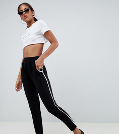 Зауженные брюки с контрастной отделкой ASOS DESIGN Tall - Черный