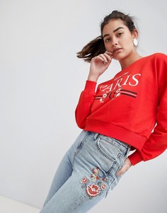 Свитшот со слоганом New Look - Красный