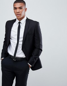 Черный жаккардовый блейзер Burton Menswear - Черный