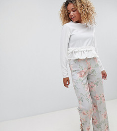 Широкие брюки с цветочным принтом New Look petite - Мульти