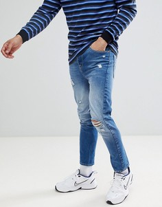Синие джинсы скинни с рваной отделкой ASOS DESIGN - Синий