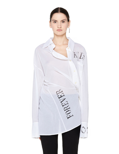 Белая блузка с принтом Ann Demeulemeester