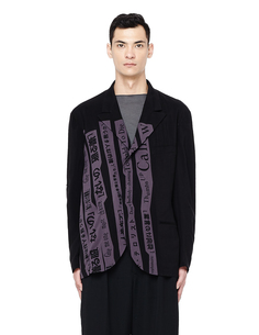 Черный пиджак с принтом Yohji Yamamoto