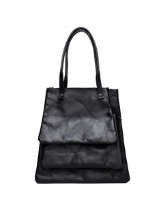 Черная кожаная сумка Yohji Yamamoto
