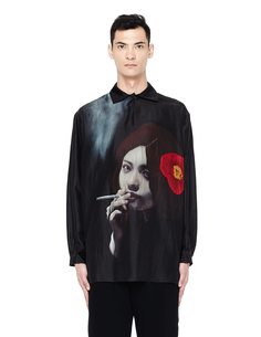 Шелковая рубашка с принтом Yohji Yamamoto