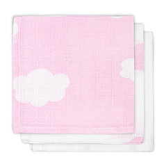 Салфетки для лица, 3шт, Clouds Pink (Розовые облака) Jollein