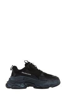 Черные кроссовки из кожи и текстиля Triple S Balenciaga