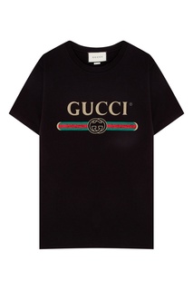 Черная футболка с логотипом Gucci