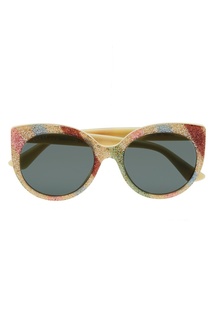 Бежевые солнцезащитные очки с глиттером Gucci