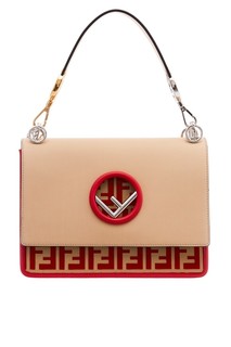 Бежевая сумка с логотипом Fendi