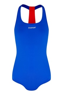 Синий купальник с лентами на спине Zasport