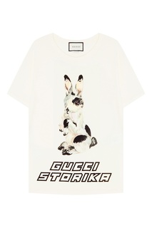 Хлопковая футболка с кроликом Gucci