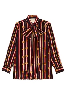 Шелковая блузка с принтом Gucci