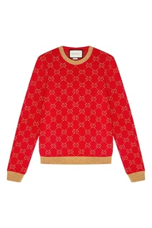 Красный джемпер с монограммами Gucci