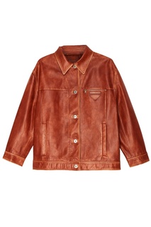 Куртка из потертой кожи Prada