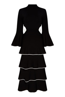Черное платье с воланами Proenza Schouler