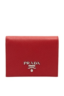 Красный кошелек из сафьяновой кожи Prada