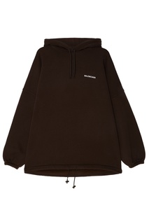 Черное хлопковое худи с логотипом Balenciaga