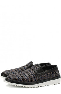 Кожаные слипоны Mondello с плетением Dolce &amp; Gabbana