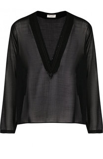 Шерстяная рубашка свободного кроя Saint Laurent