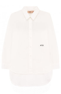 Блуза с удлиненной спинкой и декоративной отделкой бисером No. 21