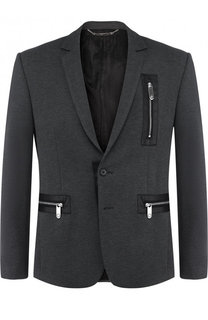 Однобортный пиджак из вискозы с отделкой Philipp Plein