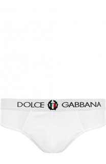 Хлопковые брифы с широкой резинкой Dolce &amp; Gabbana