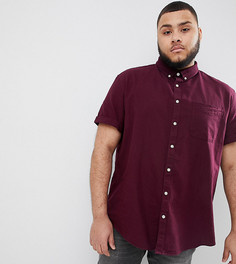 Бордовая оксфордская рубашка с короткими рукавами River Island Big &amp; Tall - Красный