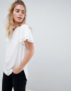 Футболка с рукавами клеш New Look - Кремовый