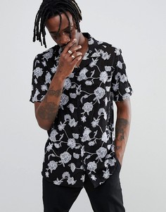 Полупрозрачная рубашка классического кроя с вышивкой ASOS DESIGN - Черный
