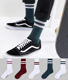 5 пар носков в спортивном стиле ASOS DESIGN - Мульти