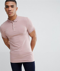 Розовая удлиненная облегающая футболка-поло ASOS DESIGN - Розовый