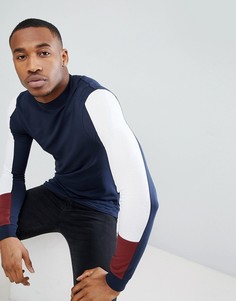 Облегающий лонгслив с высоким воротом и вставками на рукавах ASOS DESIGN - Мульти