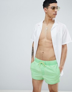 Короткие шорты для плавания с эффектом кислотной стирки ASOS DESIGN - Зеленый