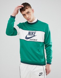 Зеленый лонгслив Nike Archive AH0715-368 - Зеленый