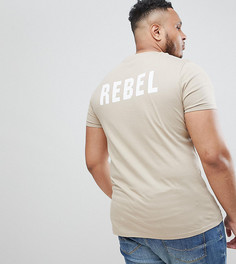 Футболка с принтом Rebel ASOS DESIGN Plus - Бежевый
