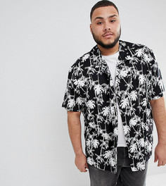 Свободная рубашка с гавайским принтом ASOS DESIGN Рlus - Черный