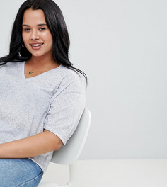 Футболка с V-образным вырезом ASOS DESIGN Curve - Серый