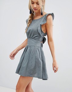 Платье с оборками Free People New Erwin - Зеленый