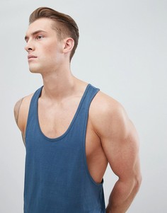 Синяя майка-борцовка ASOS DESIGN - Синий