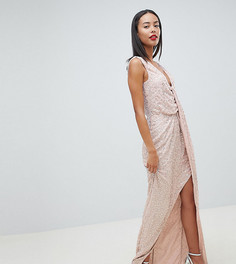 Платье макси с драпировкой и пайетками ASOS DESIGN Tall - Мульти