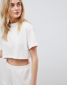 Пижамная футболка ASOS DESIGN - Выбирай и комбинируй - Бежевый